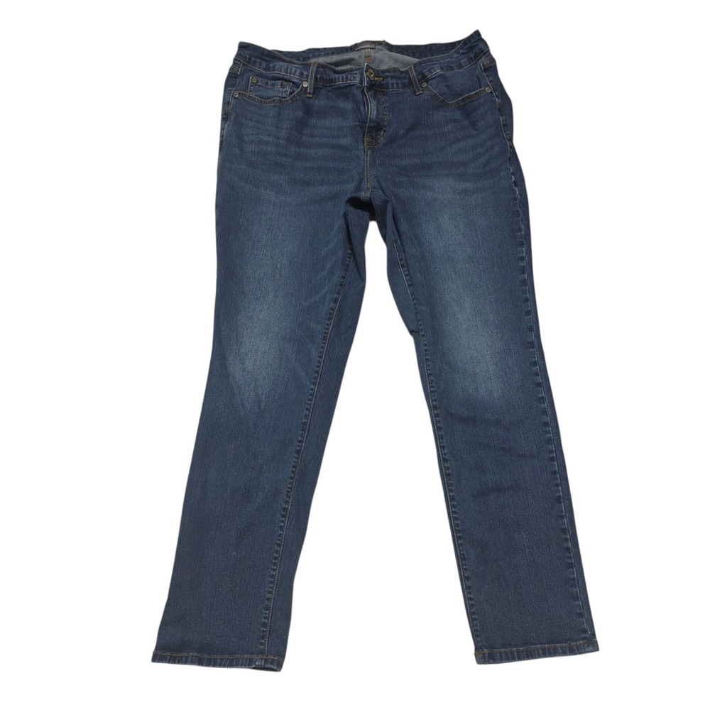 Torrid Boyfriend Straight Jeans Women 16R Blue Vintage Stretch Denim Flawed